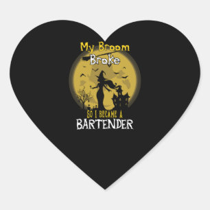 Adesivo Coração Bartender Witeen Halloween