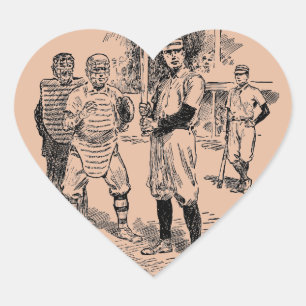 Adesivo Coração Baseball:Jogadores