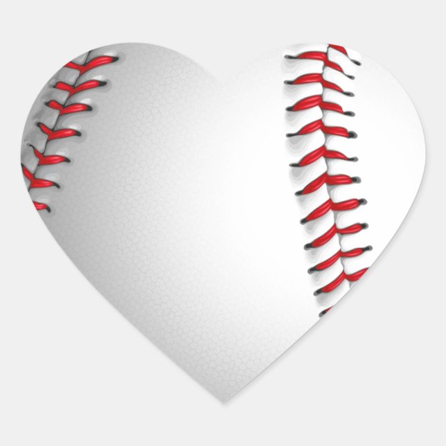 Adesivo Coração Baseball Love - Popular American Sports (Frente)