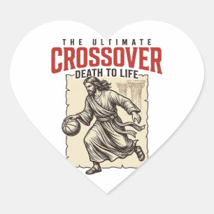 Adesivo Coração Basquete Cristão Crossover Definitivo Vintage