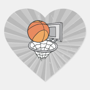 Adesivo Coração basquete e gráfico vetorial de rede