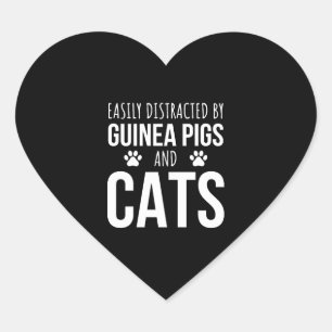 Adesivo Coração Bastante Distraído Por Suínos E Gatos-Guiné