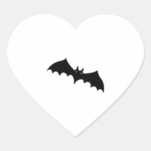 Adesivo Coração Bat Halloween