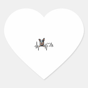 Adesivo Coração Batimento Cardíaco do Cão de Gado Australiano Ecg