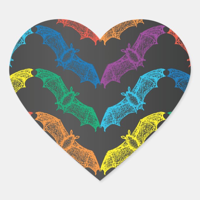 Adesivo Coração Bats Sticker (Frente)