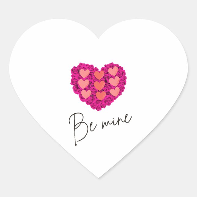 Adesivo Coração Be Mine Valentine shirt |Rose with Heart Love (Frente)