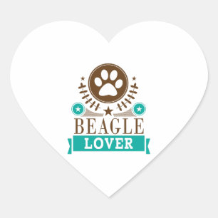 Adesivo Coração Beagle Dog Lover