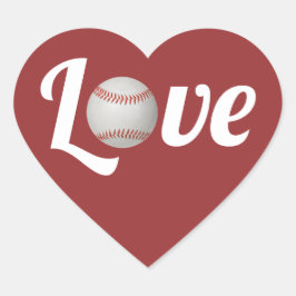 Adesivo Coração Beball Love Sports Theme Weding Favor Obrigado
