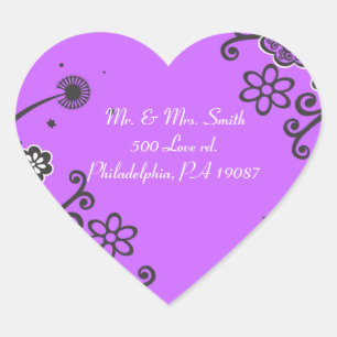 Adesivo Coração Bebê judaico da estrela floral que nomeia cartõe