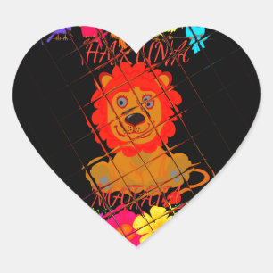 Adesivo Coração Bebê Rei Leão Engraçado: Design de Arte Hakuna Mat