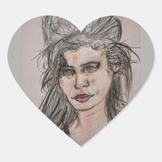 Adesivo Coração Beehive Girl Walking (Frente)