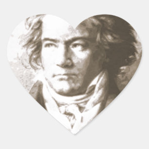 Adesivo Coração Beethoven em Sepia