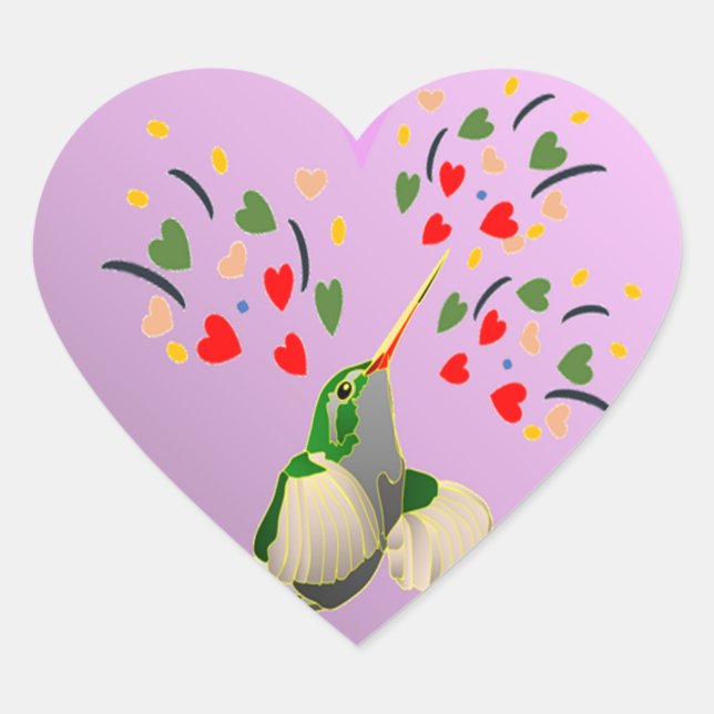 ADESIVO CORAÇÃO BEIJA-FLOR APAIXONADO (Frente)