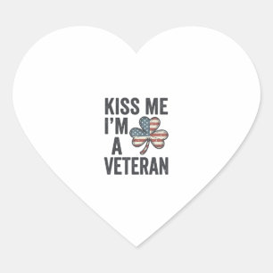 Adesivo Coração Beije Me Eu Sou Um Trevo De Veterano Camisa Vintag