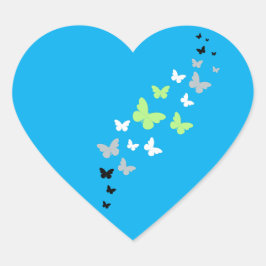 Adesivo Coração Bela Borboleta Agender Pride
