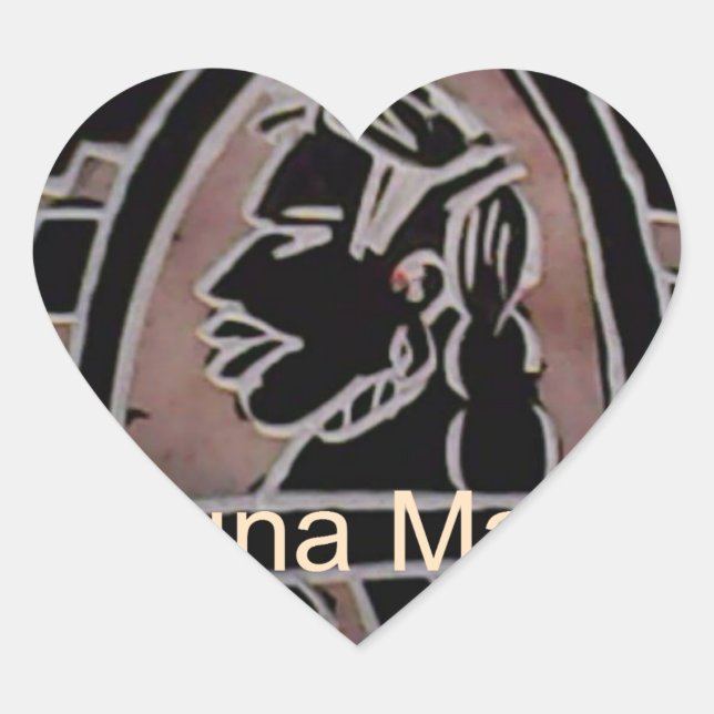 Adesivo Coração Beleza Africana: Bongo Maasai Retrai Arte Tribal (Frente)