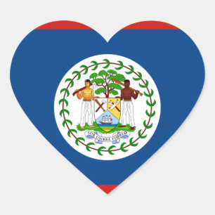 Adesivo Coração Belize Flag Heart Sticker