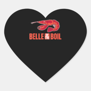 Adesivo Coração Belle Of Boil Lagostins Cajun Crawfish Lover Gift