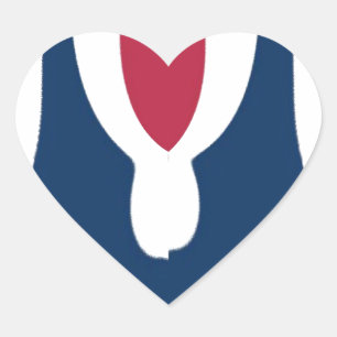 Adesivo Coração Belo Abstrato de cor vermelho, branco, azul de tex