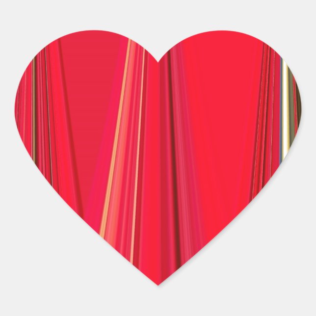 Adesivo Coração Belo Design de Abstrato de de Textura Vermelha (Frente)