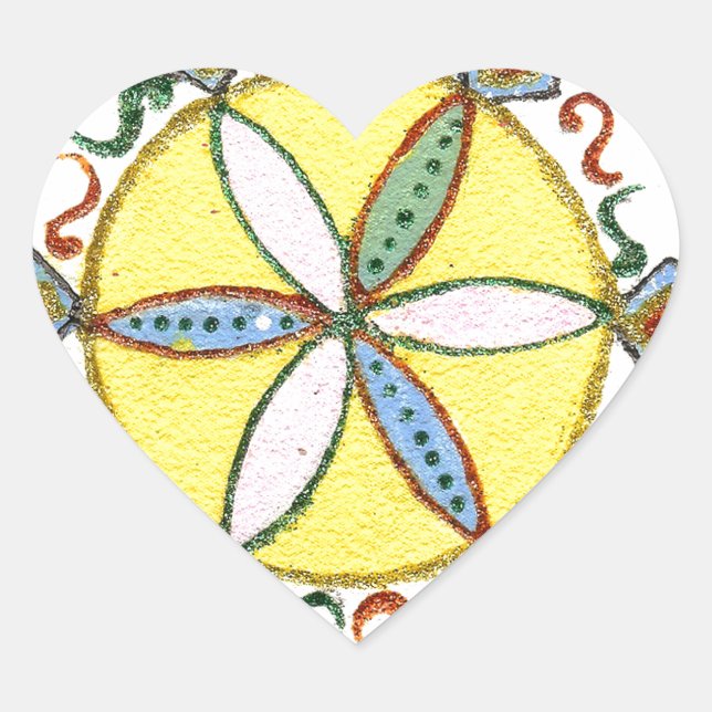 Adesivo Coração Belo padrão de vetor de estrela inspiracional (Frente)