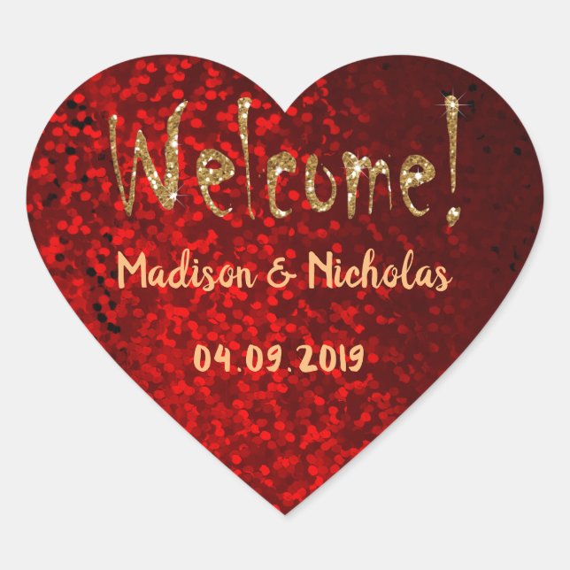 Adesivo Coração Bem-vinda! (Frente)