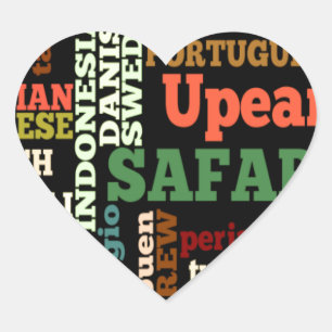 Adesivo Coração Bênçãos internacionais de Viagem