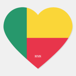 Adesivo Coração Benin Flag Splendid Patriotic