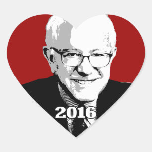 Adesivo Coração BERNIE SANDERS 2016 Candidato