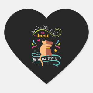 Adesivo Coração Besties Cat and Dog Engraçado Cotação