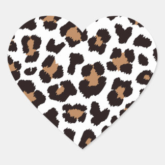 Adesivo Coração Bezaubernd Elegante Natürliche Leoparden Muster