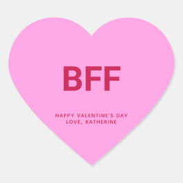 Adesivo Coração BFF cor-de-rosa, Dia de os namorados bonito