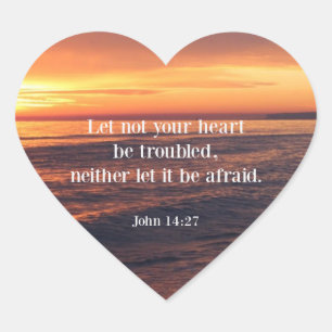 Adesivo Coração Bíblia verso, John 14 27