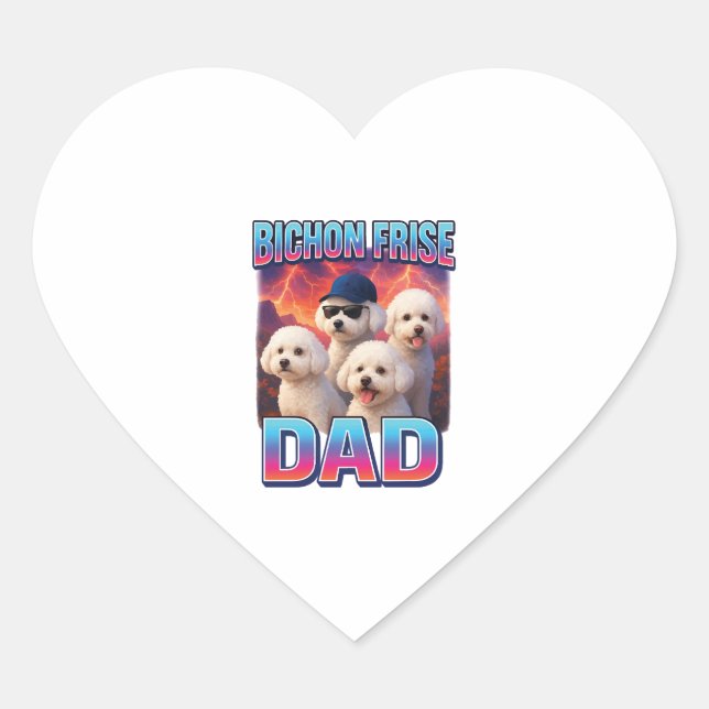 Adesivo Coração Bichon Frisé (Frente)