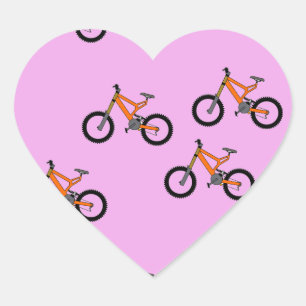 Adesivo Coração Bicicletas a rosa