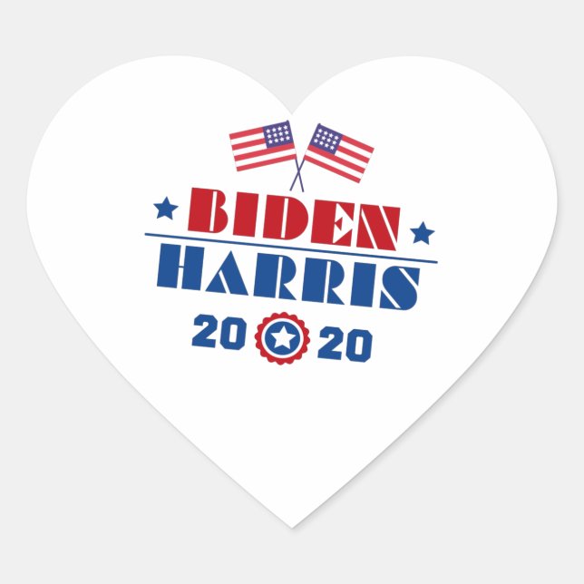 Adesivo Coração Biden Harris 2020 (Frente)