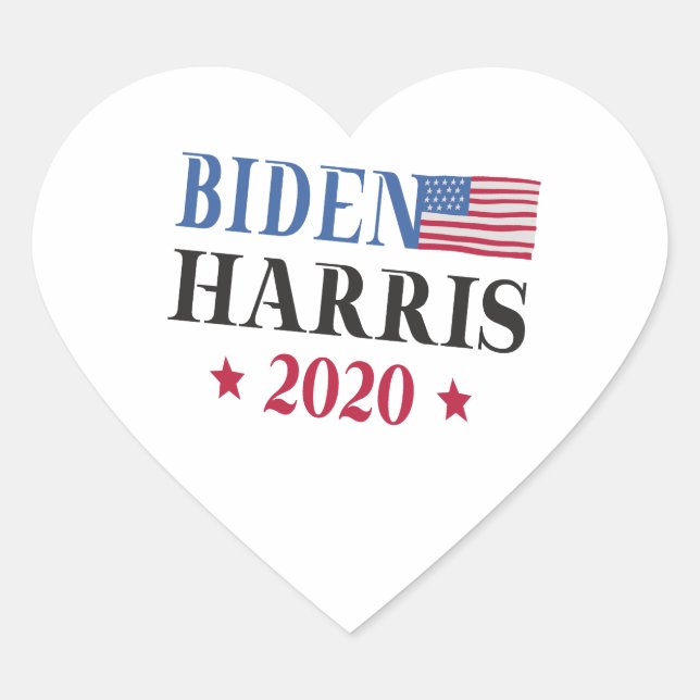 Adesivo Coração Biden Harris 2020 (Frente)