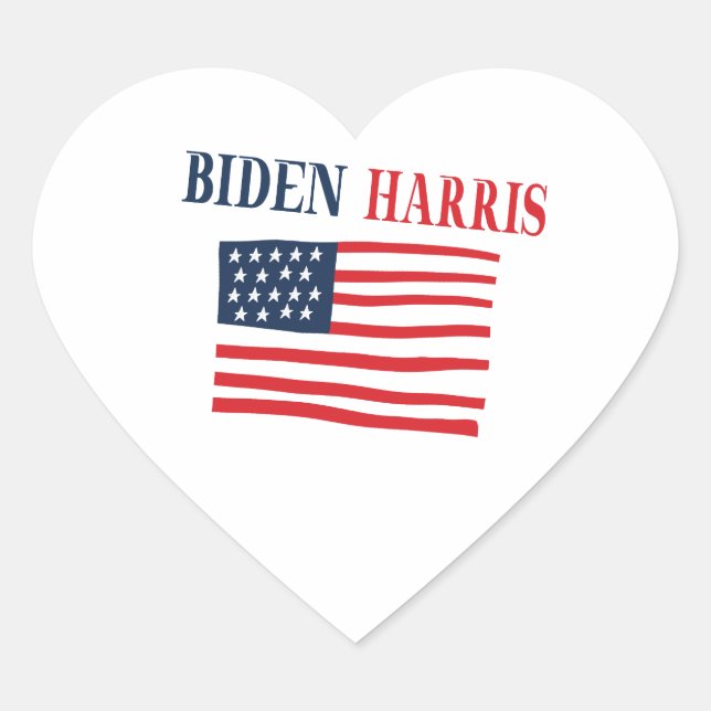 Adesivo Coração Biden Harris 2020 (Frente)