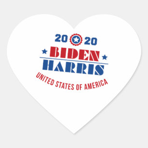 Adesivo Coração Biden Harris 2020