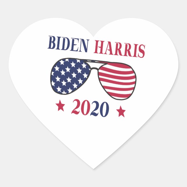 Adesivo Coração Biden Harris 2020 (Frente)