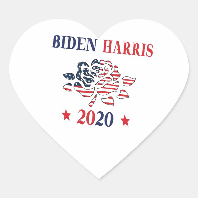 Adesivo Coração Biden Harris 2020 (Frente)