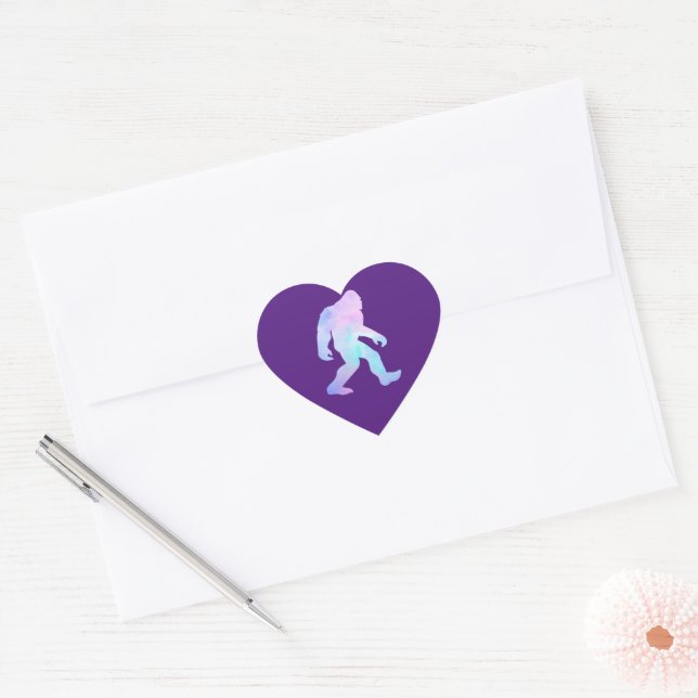 Adesivo Coração Bigfoot Aquarela       (Envelope)