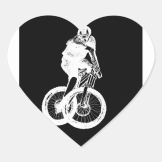 Adesivo Coração Biker de montanha MTB BMX CYCLIST Heart Sticker