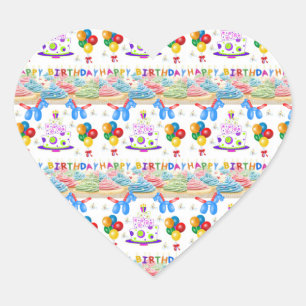 Adesivo Coração Birthday Sticker