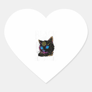 Adesivo Coração Black Cat Meowgic, Bruxa de Halloween, Caneta de b