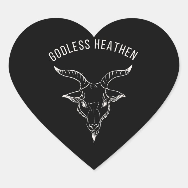 Adesivo Coração Black Phillip Godless Heat (Frente)