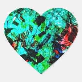 Adesivo Coração Blue abstract heart sticker.Blue heart abstract