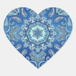 Adesivo Coração Blue Bandana Country Heart Sticker