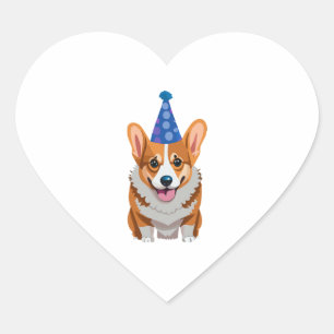 Adesivo Coração Blue Birthday Corgi Classic T-Shirt