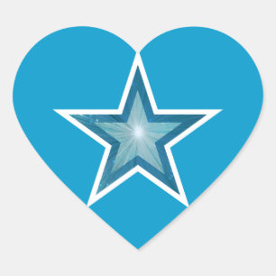 Adesivo Coração Blue Star Cardíaco azul